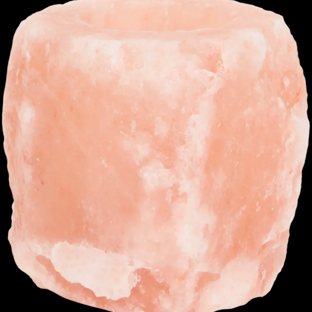 Zoutsteen theelichthouder Mineraal Roze | Action NL